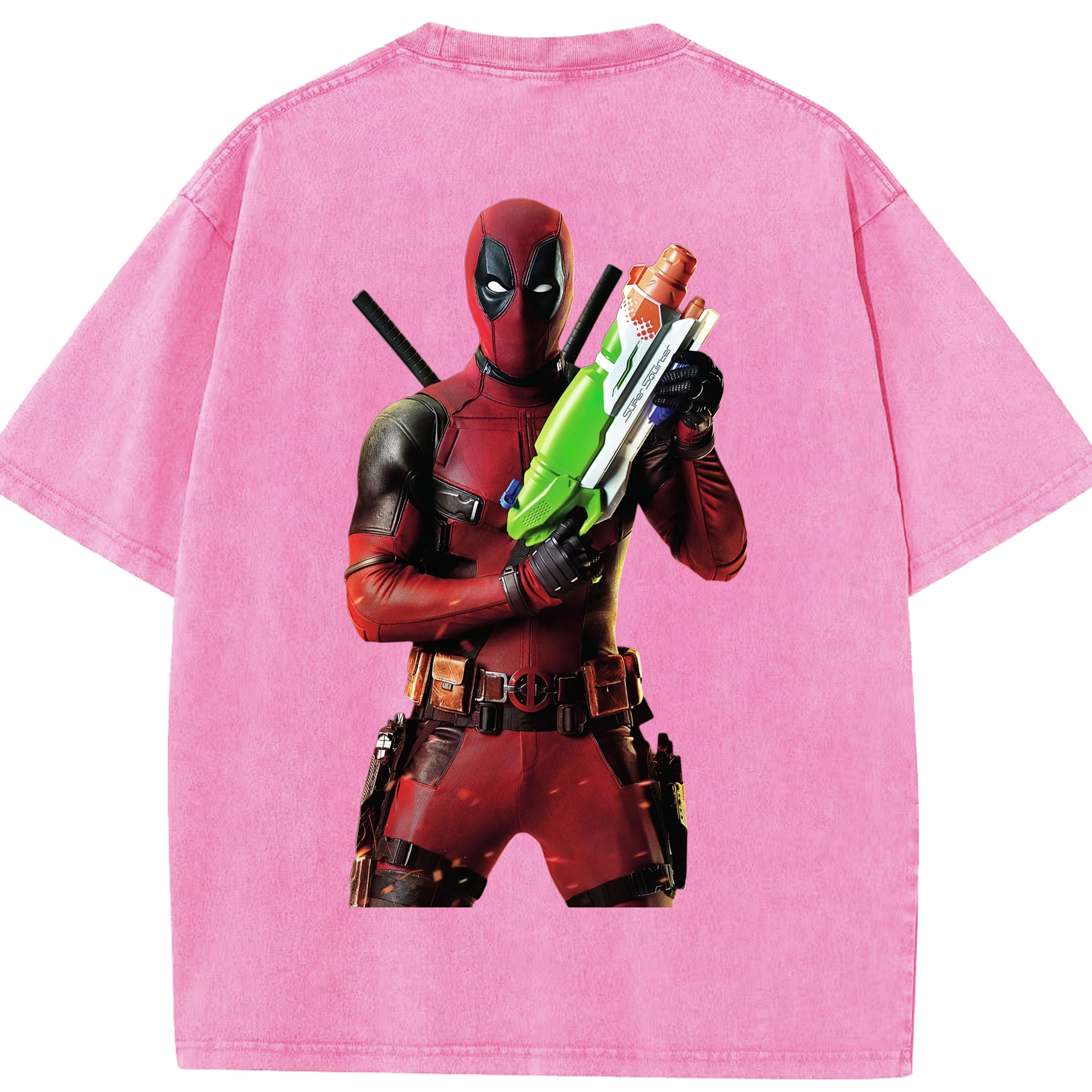 （画像用） Deadpool デッドプール 綿100% ヴィンテージ風 半袖Tシャツ（背面プリント）